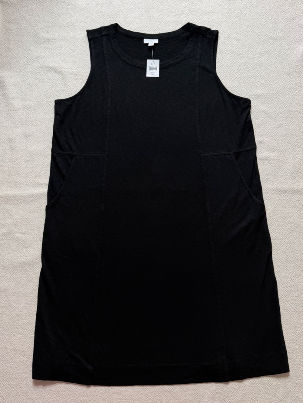 NEW JJill Black Tencel Modal Shift Dress XL Summer Pockets Sleeveless - Picture 2 of 8